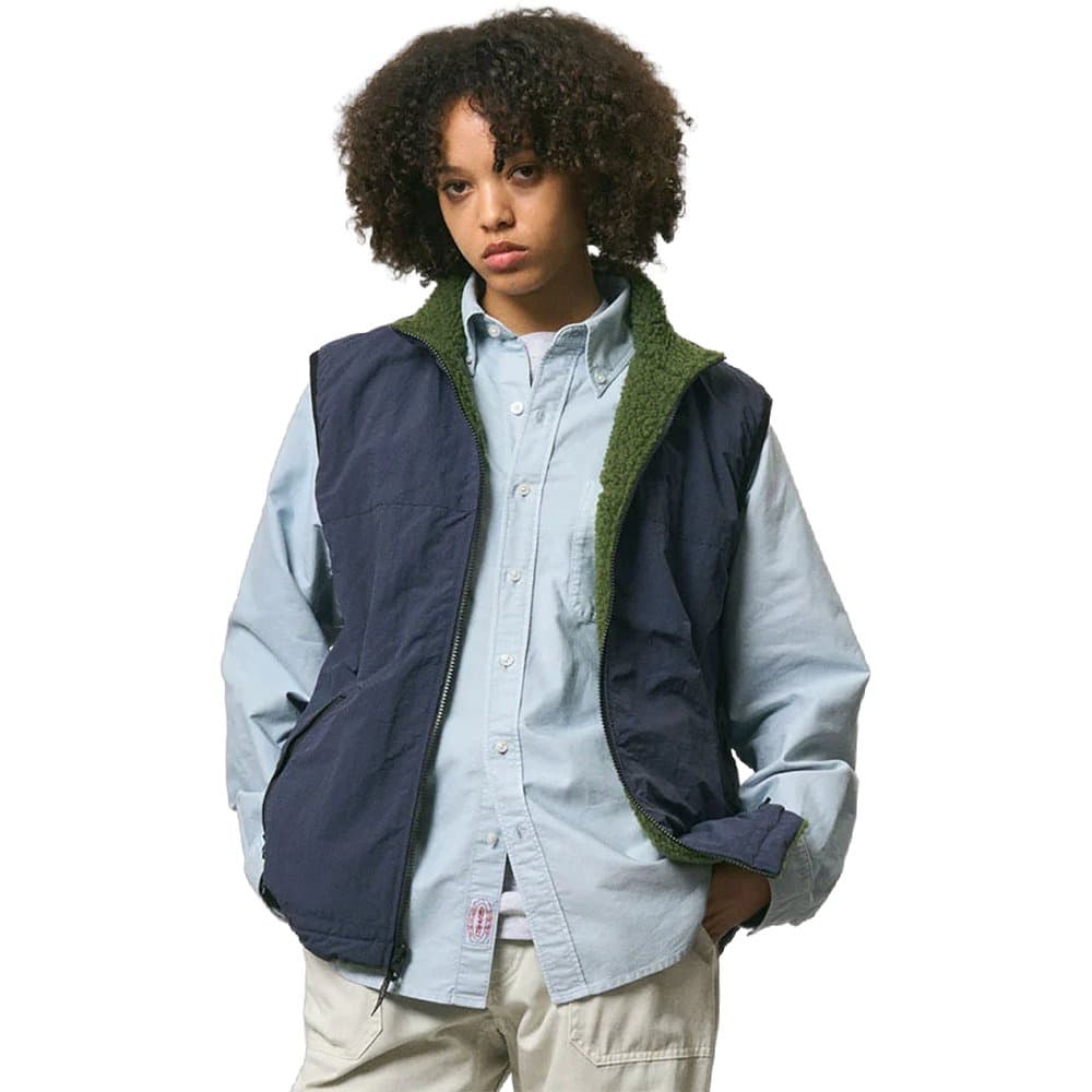 Reversible Sherpa Vest Olive/Navy, view: 6