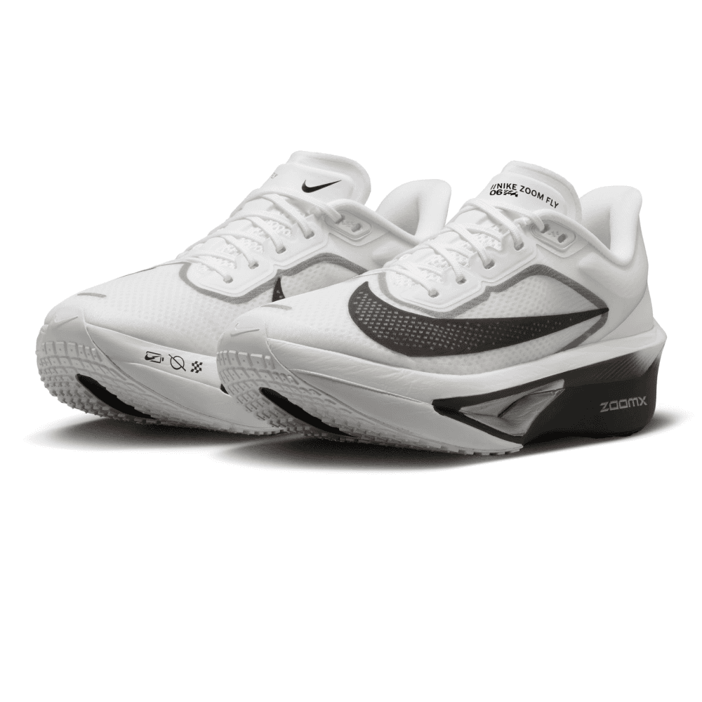 W's Zoom Fly 6 Road Racing Shoes White/Black-Smoke Grey-Metallic Silver, view: 1