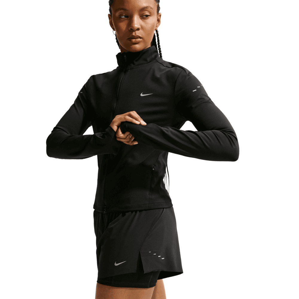 W's Swift Dri-Fit Mid-Rise 2-In-1 Running Shorts Black/Reflective Silv, view: 4
