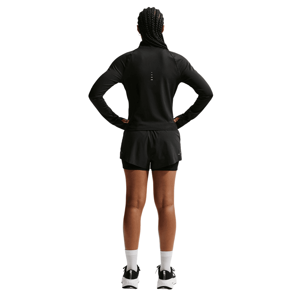 W's Swift Dri-Fit Mid-Rise 2-In-1 Running Shorts Black/Reflective Silv, view: 1