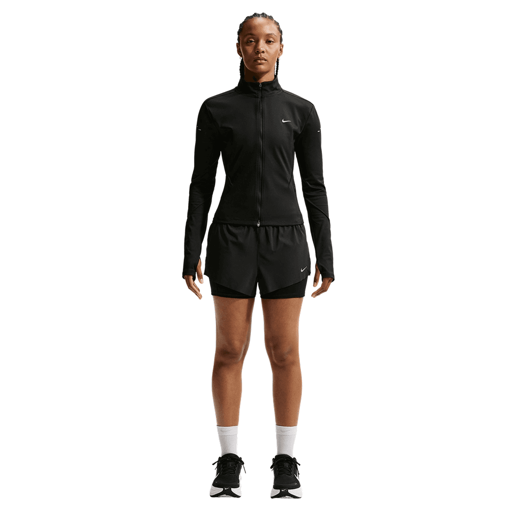 W's Swift Dri-Fit Mid-Rise 2-In-1 Running Shorts Black/Reflective Silv, view: 0