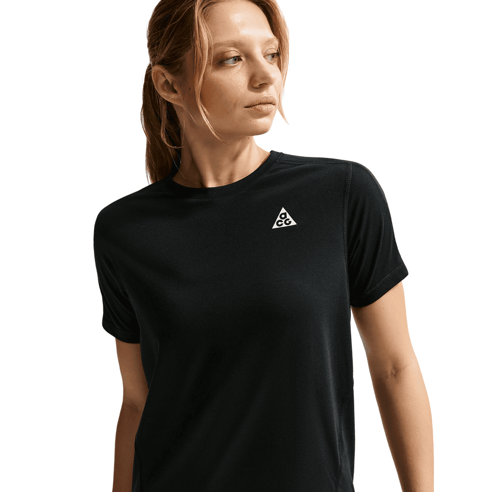 W's Acg Dri-Fit Short-Sleeve Trail Running Top Black/Summit White, view: 0