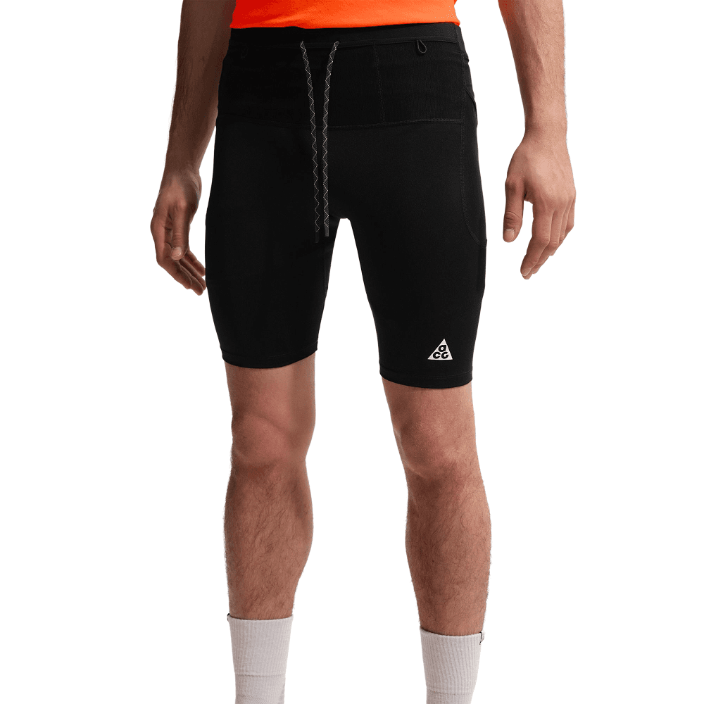 M's Acg "Lava Loops" Dri-Fit Adv 1/2-Length Trail Running Tights Black/Summit White, view: 2