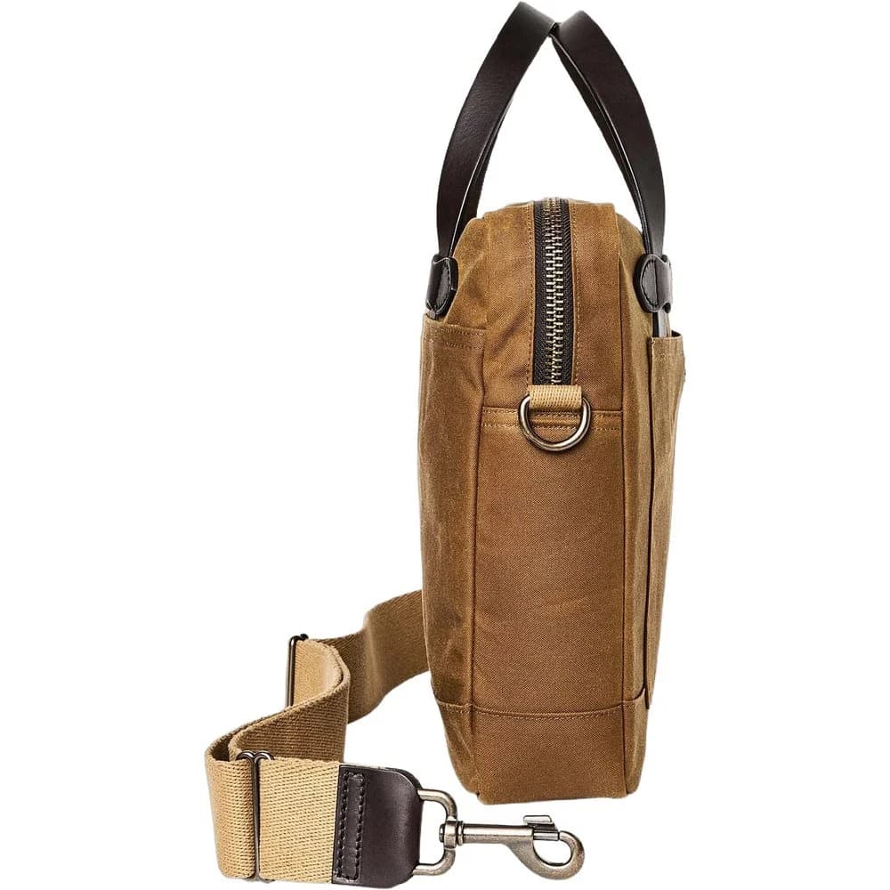 Tin Cloth Compact Briefcase Dark Tan, view: 2