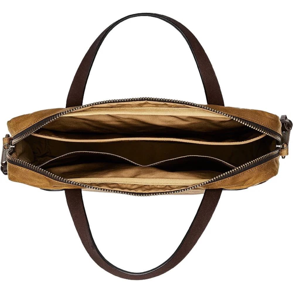 Tin Cloth Compact Briefcase Dark Tan, view: 3