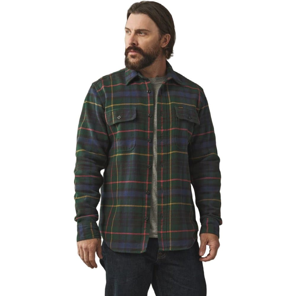 Vintage Flannel Work Shirt Green / Navy Plaid, view: 3