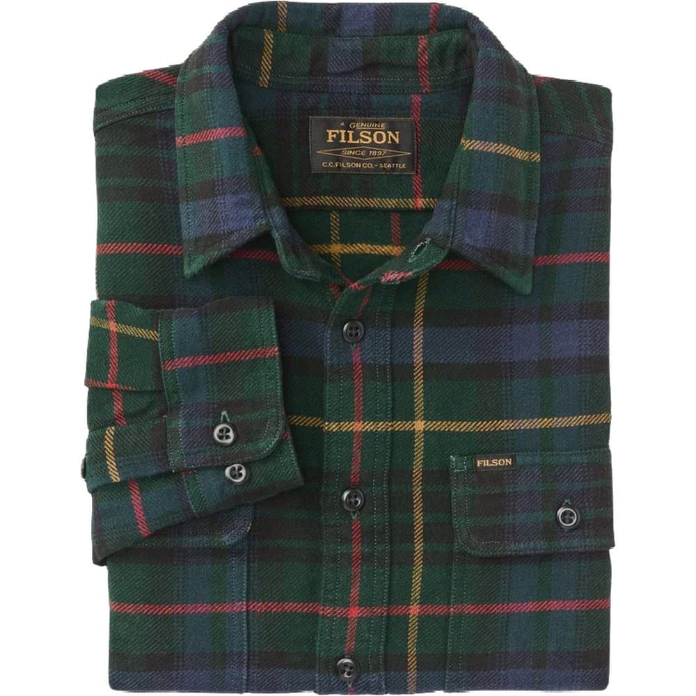 Vintage Flannel Work Shirt Green / Navy Plaid, view: 5