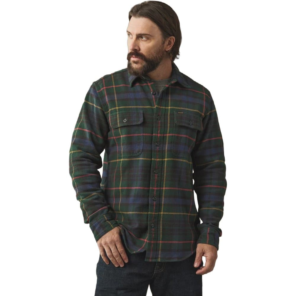 Vintage Flannel Work Shirt Green / Navy Plaid, view: 2