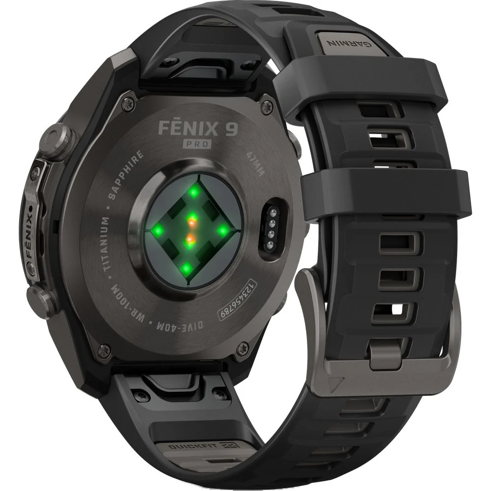 Fenix 9 Pro 47mm Dlc Smartwatch Carbon Gray Dlc Titanium With Black/Pebble Gray Silicone Band, view: 7