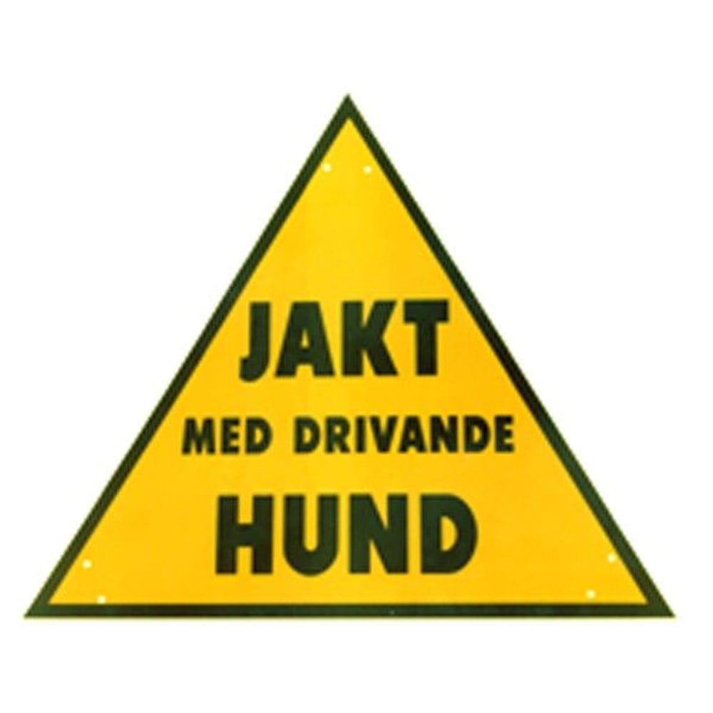 productImage: Varseltrekant for jakt med drivende hund