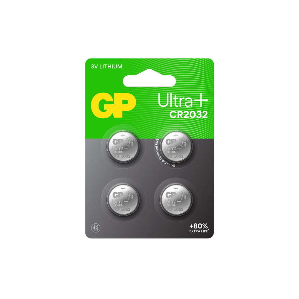 productImage: GP Knappcell Lithium CR2032, 4-pack