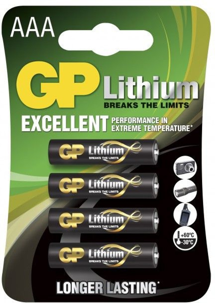 productImage: GP AAA-litiumbatteri 1.5V 24LF-2U4 4-pack