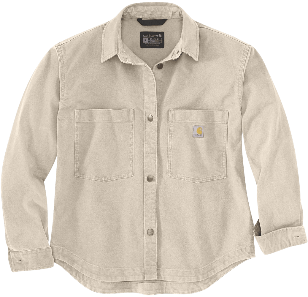 productImage: Carhartt W's Heavyweight Duck Overshirt Oat Milk