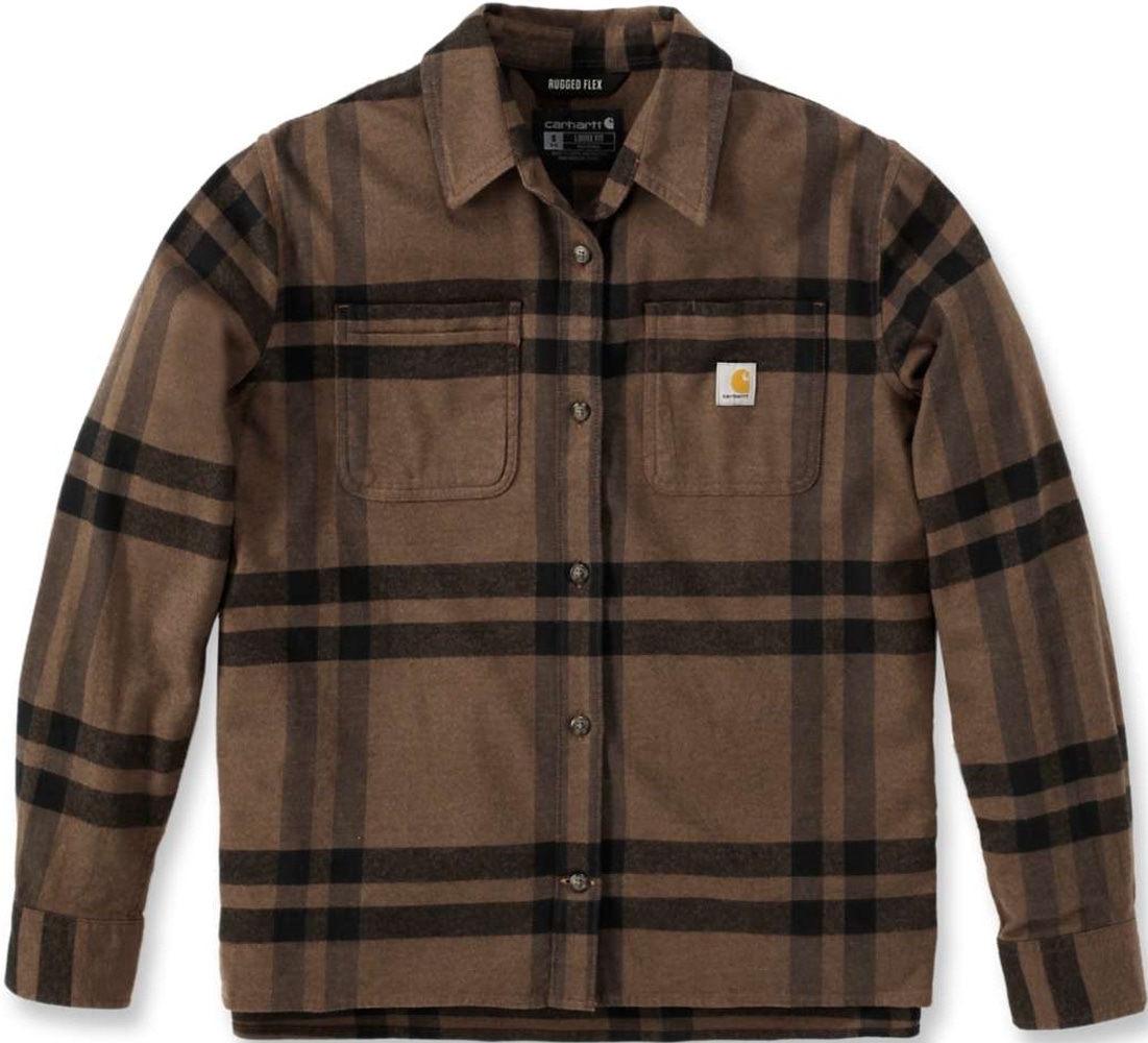 productImage: Carhartt W's Midweight Flannel L/S Plaid Shirt Carhartt Brown Heather