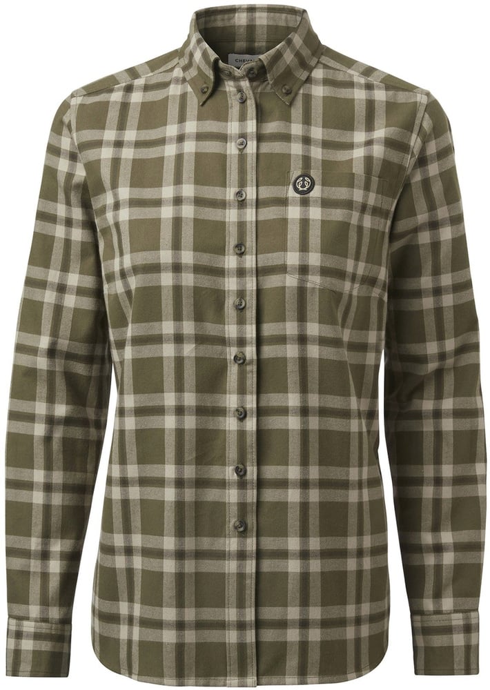 productImage: W's Teal Light Flannel Shirt Olive Green Checked