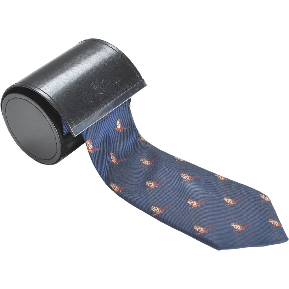 productImage: Ripon Silk Tie Flying Pheasant Navy
