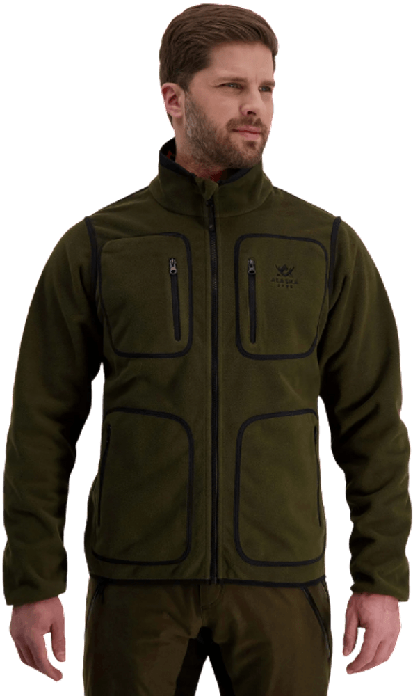 productImage: M's Elk Hunter Reversible Fleece Jacket Moss Brown / Blaze 3D