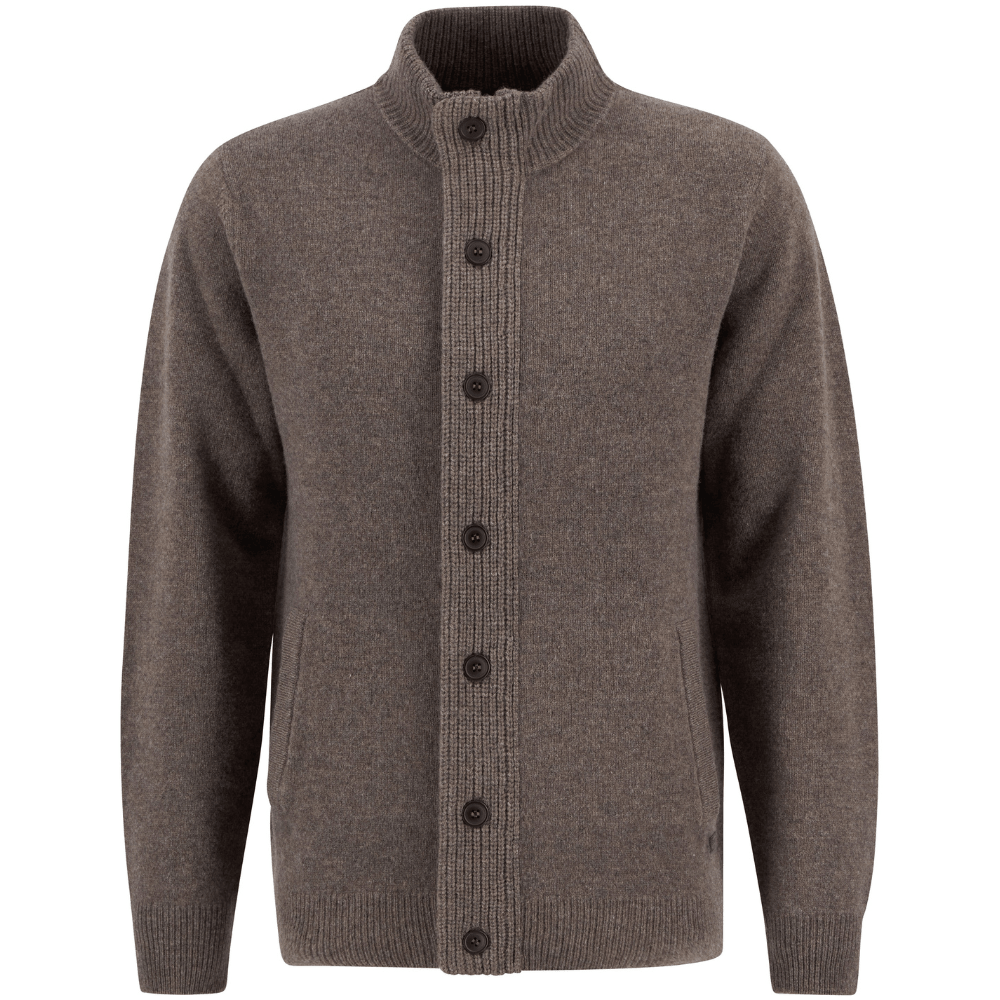 productImage: M's Essential Patch Zip Through Knitted Jumper Dark Stone