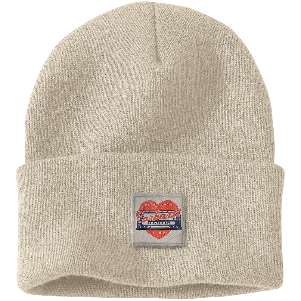 productImage: Carhartt W's Knit Heart Patch Beanie Oat Milk