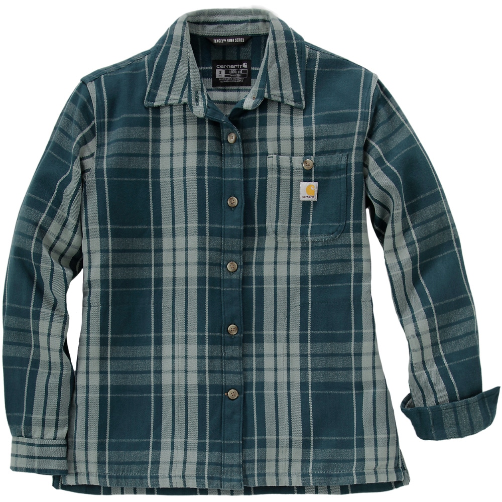 productImage: Carhartt W's Loose Fit Twill Plaid Shirt Greenstone