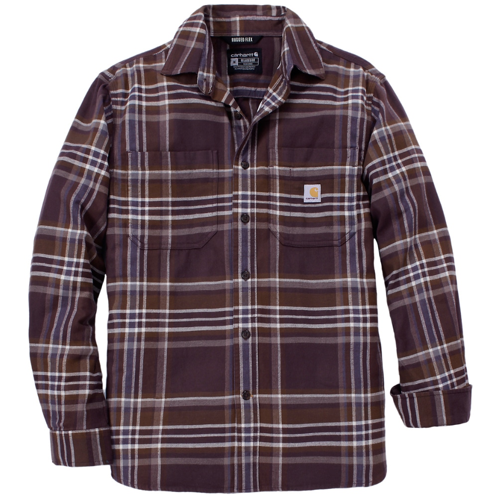 productImage: Carhartt M's Flannel Long-Sleeve Plaid Shirt Dark Sepia