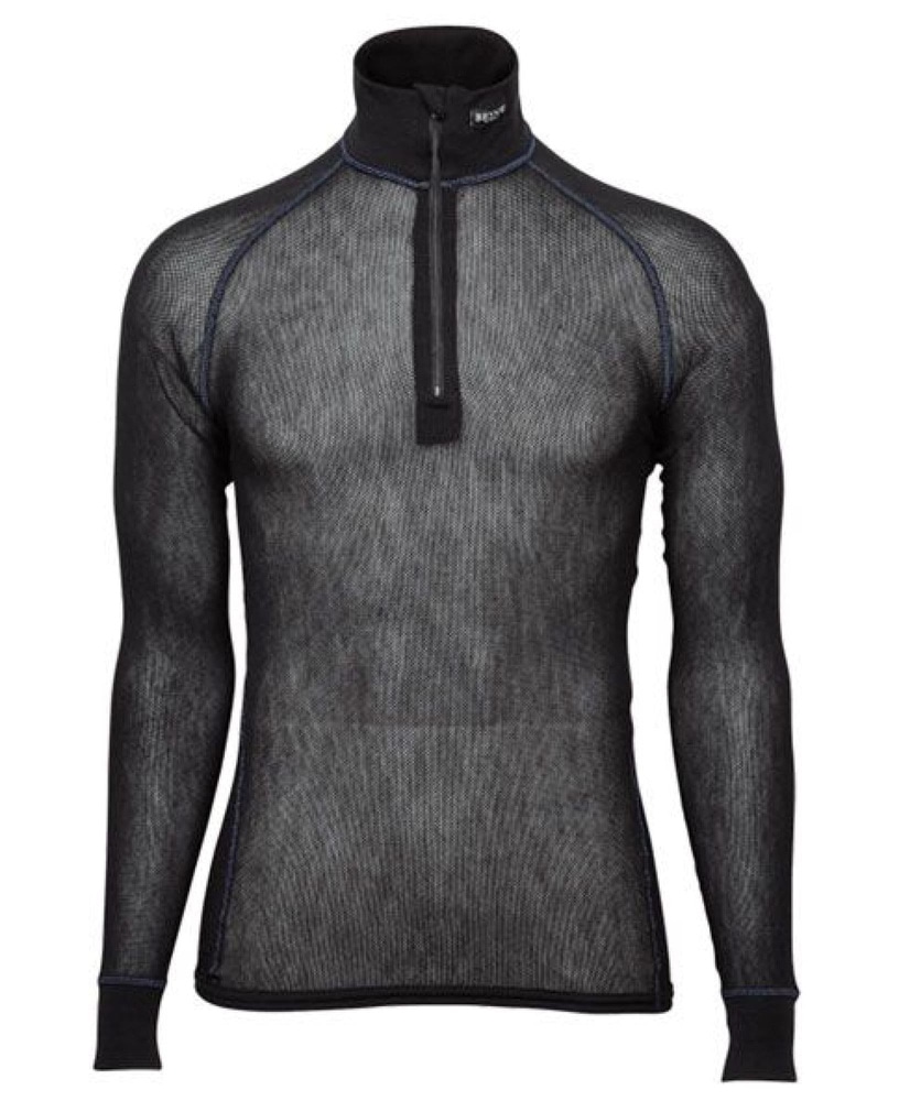 productImage: Wool Thermo Light Zip-polo 3/4 Black