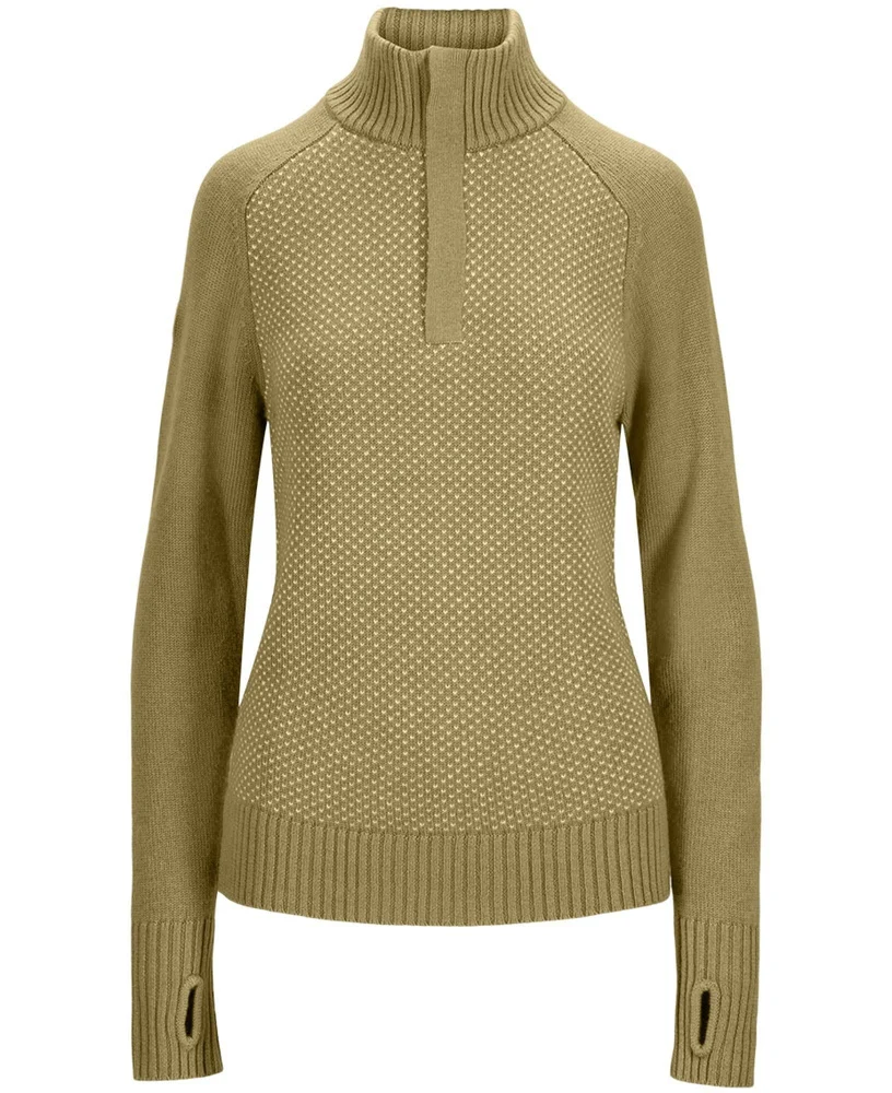 W Robin Low Half Zip Khaki, view: 1