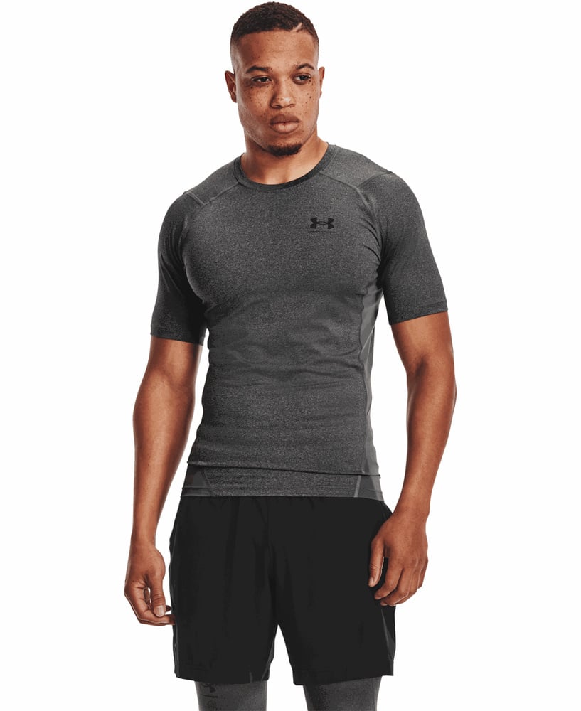 productImage: UA HG Armour Comp SS Carbon Heather/Black