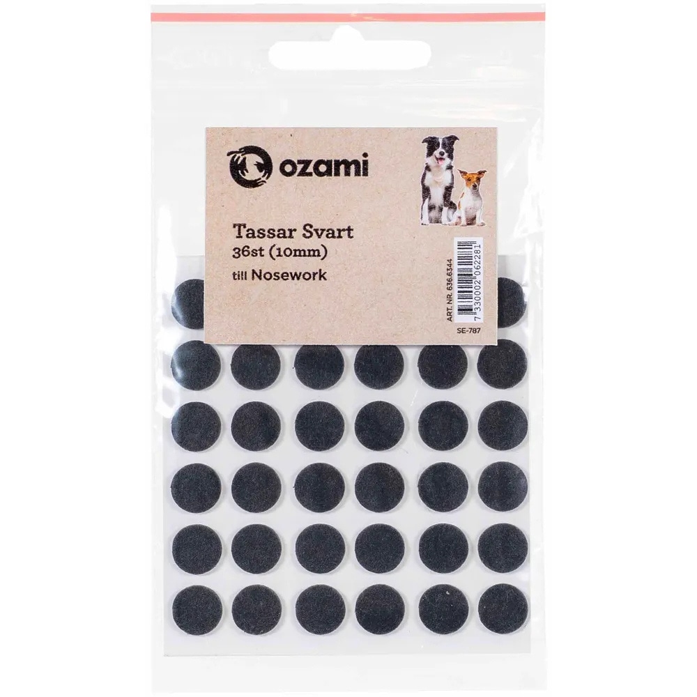 productImage: Nosework Tassar Svart 36 stk (10 mm)