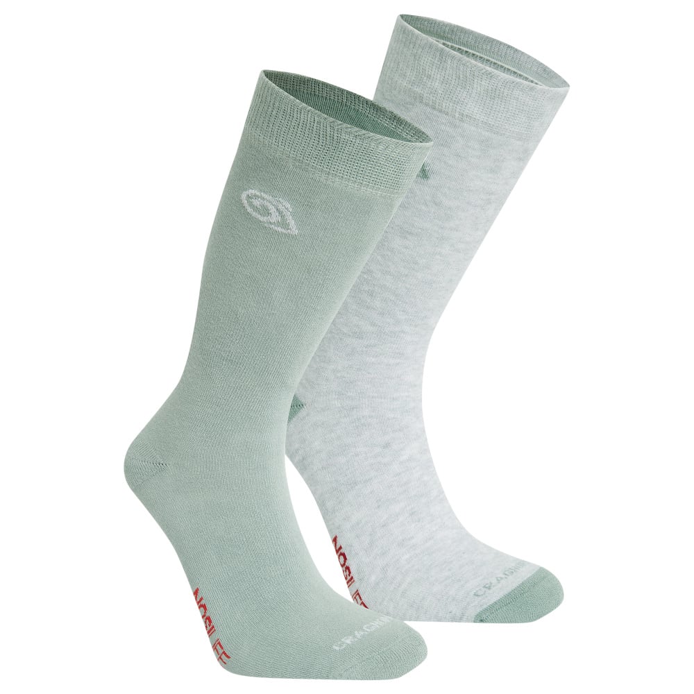 productImage: Nosilife Travel Twin Pack Socks Soft Grey Marl / Lichen Green