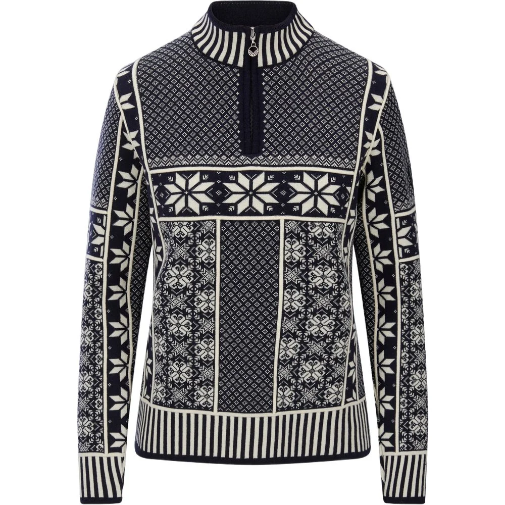 Vardasen Fem. Sweater Marine Offwhite, view: 1