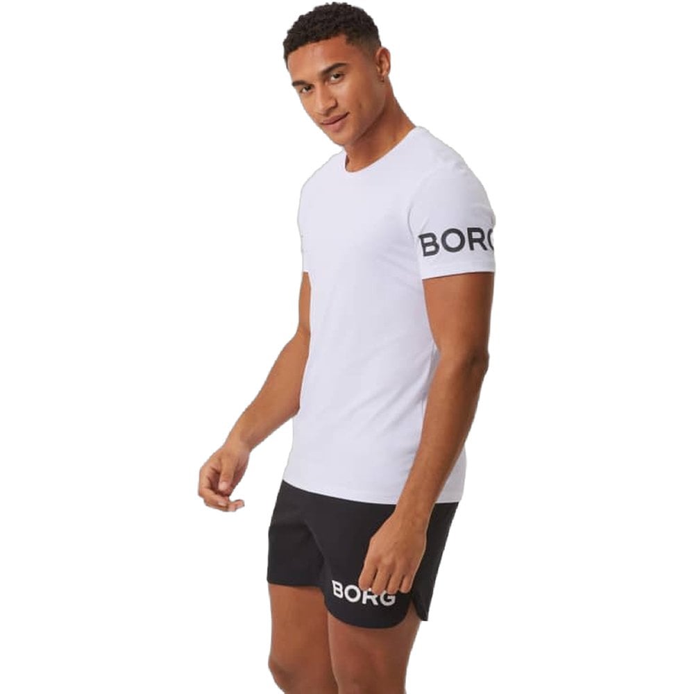 Borg T-Shirt White Black Logo, view: 1