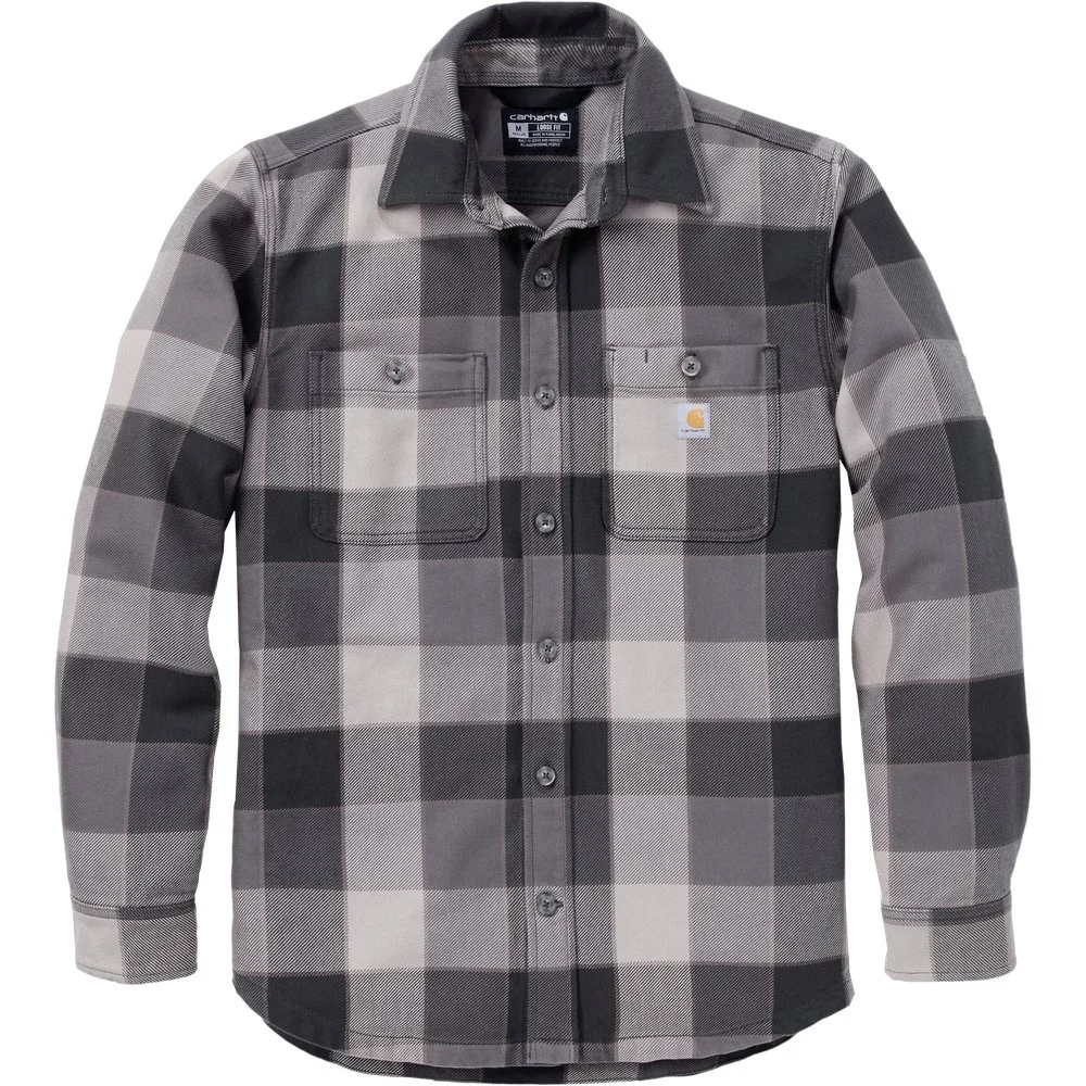 Everett Loose Ls Plaid Shirt Mud Gray, view: 1