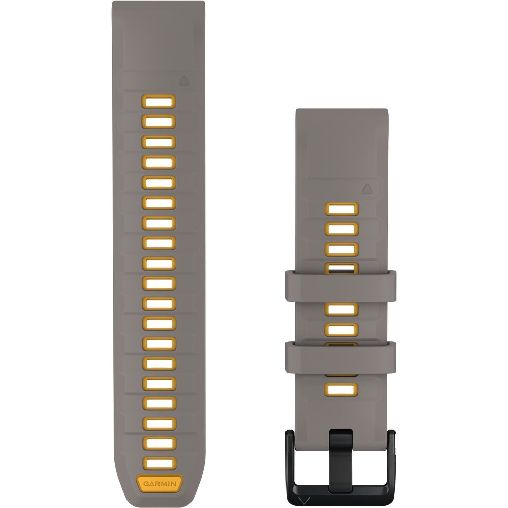 Quickfit 22 Watch Band Silver Gray/Yellow Flare Silicone, view: 1