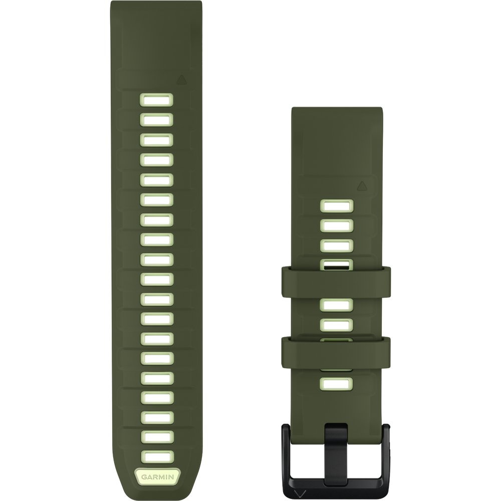 Quickfit 22 Watch Band Olive Drab/Citron Silicone, view: 1