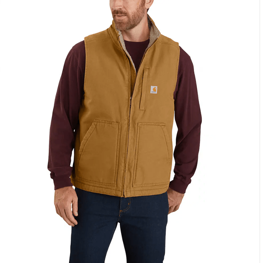 productImage: Carhartt M's Washed Duck Lined Mockneck Vest - Loose Fit Carhartt® Brown