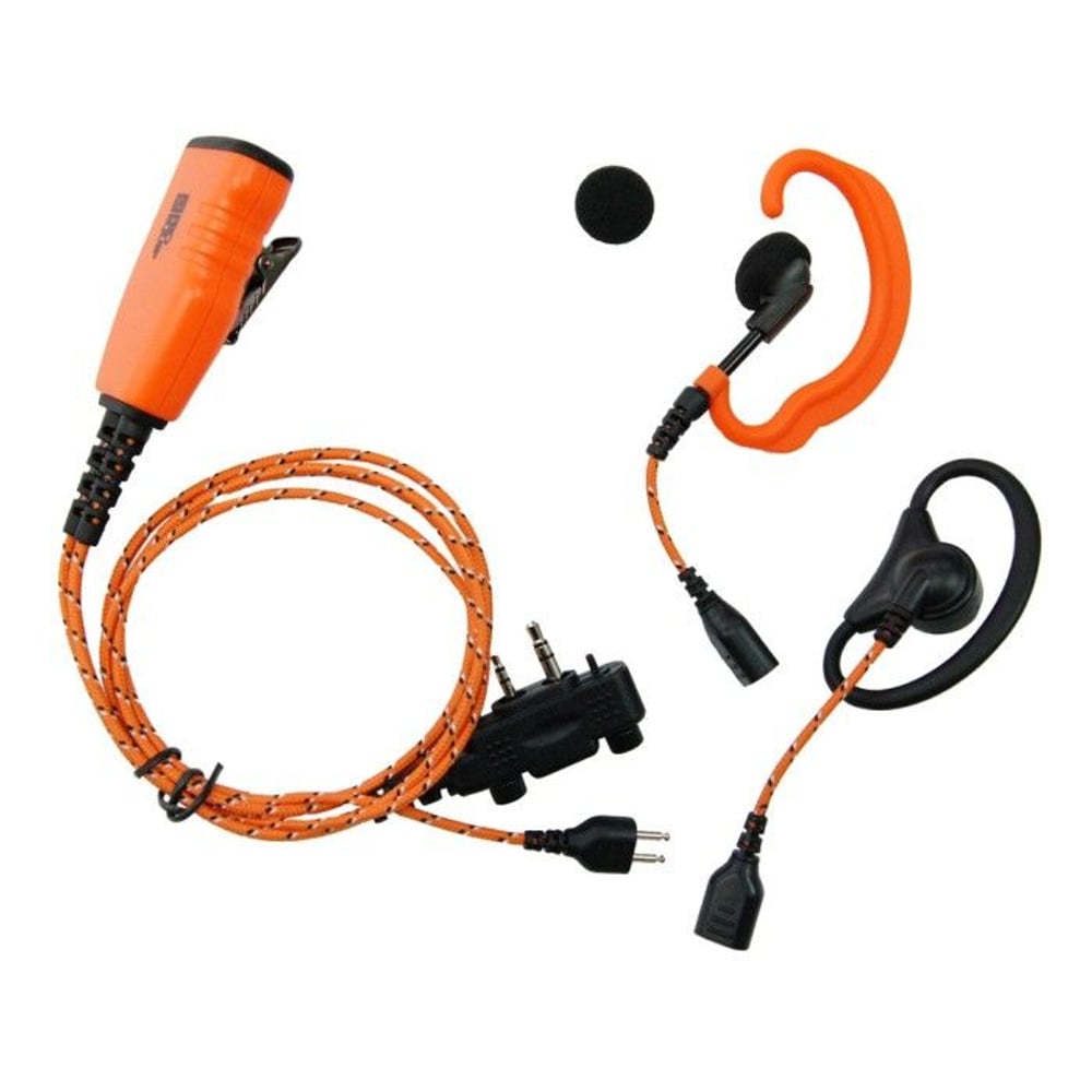 productImage: ProEquip PRO-U610LS / LA Oransje stoffkabel, 3-i-1 med 2 ørebøyler / Peltor-tilkobling