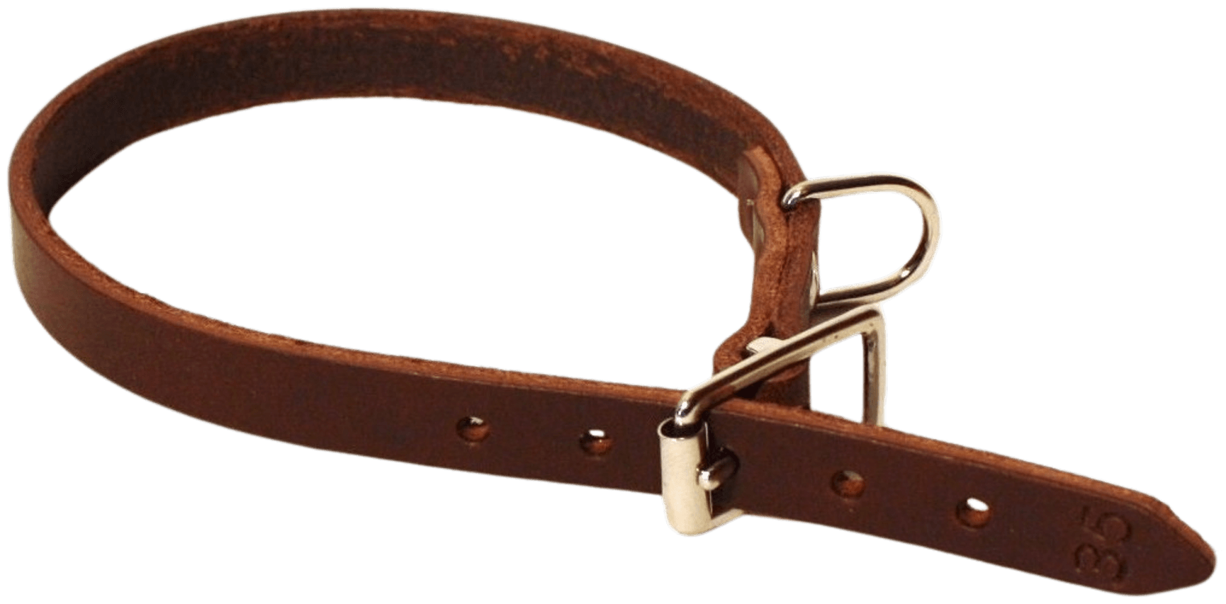 productImage: Halsband Läder Mörkbrun 18 mm x 40 cm