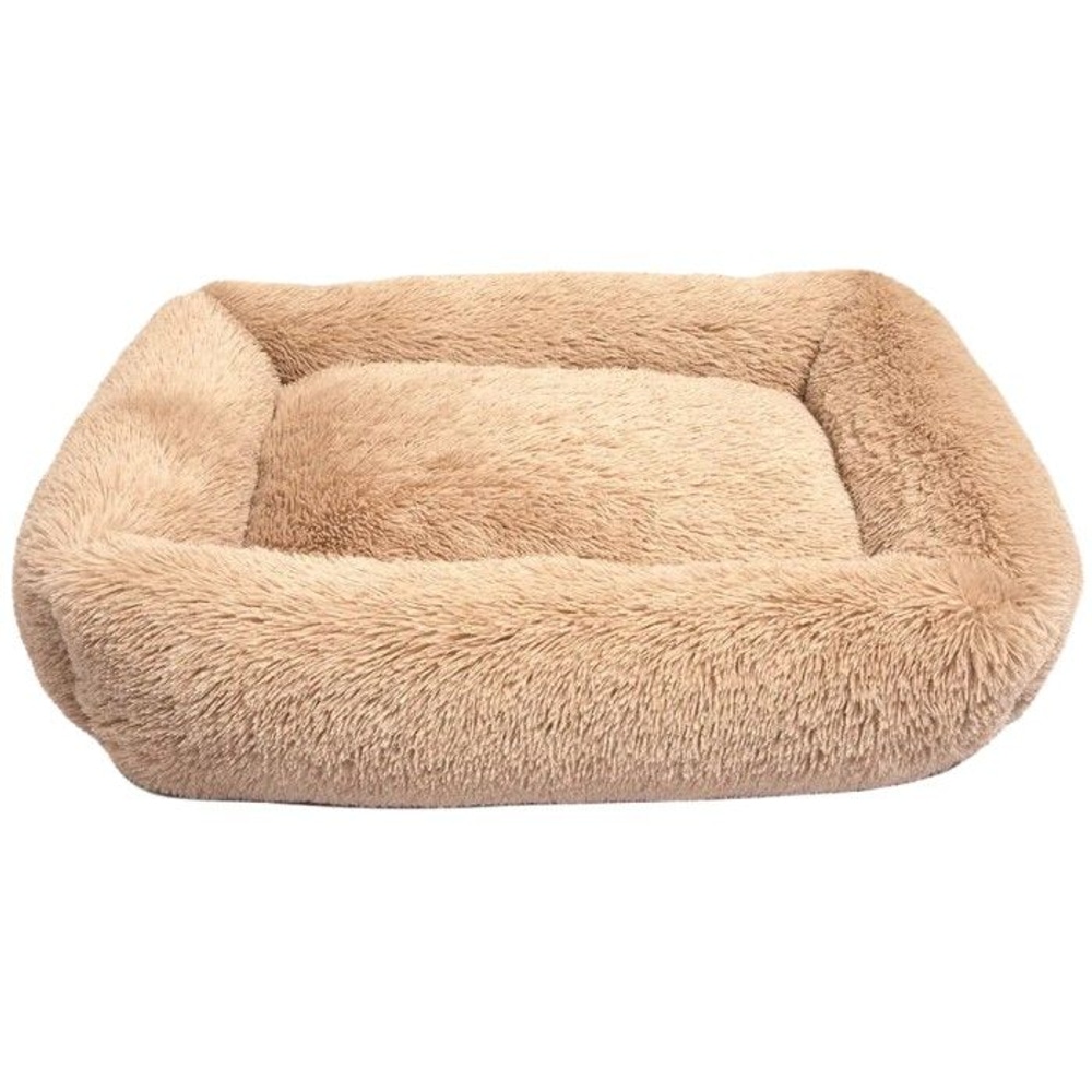 Fluffy Calming Bed Rectangle L Beige, view: 1