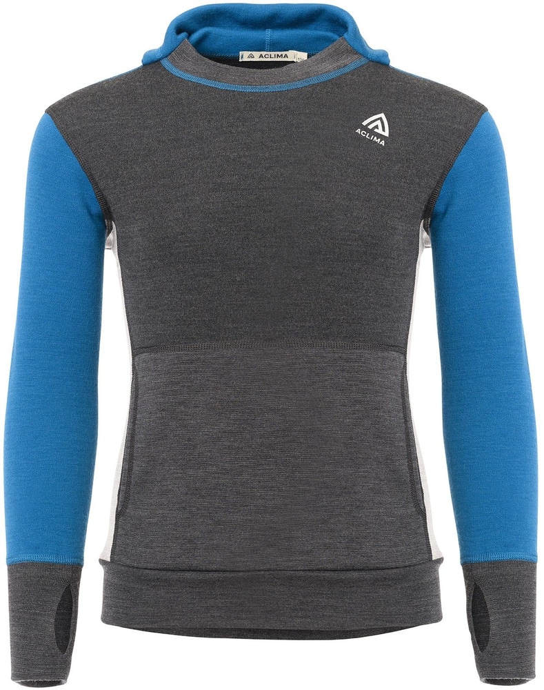 productImage: Aclima WarmWool Hoodsweater Jr Corsair/Marengo/Beige Melange