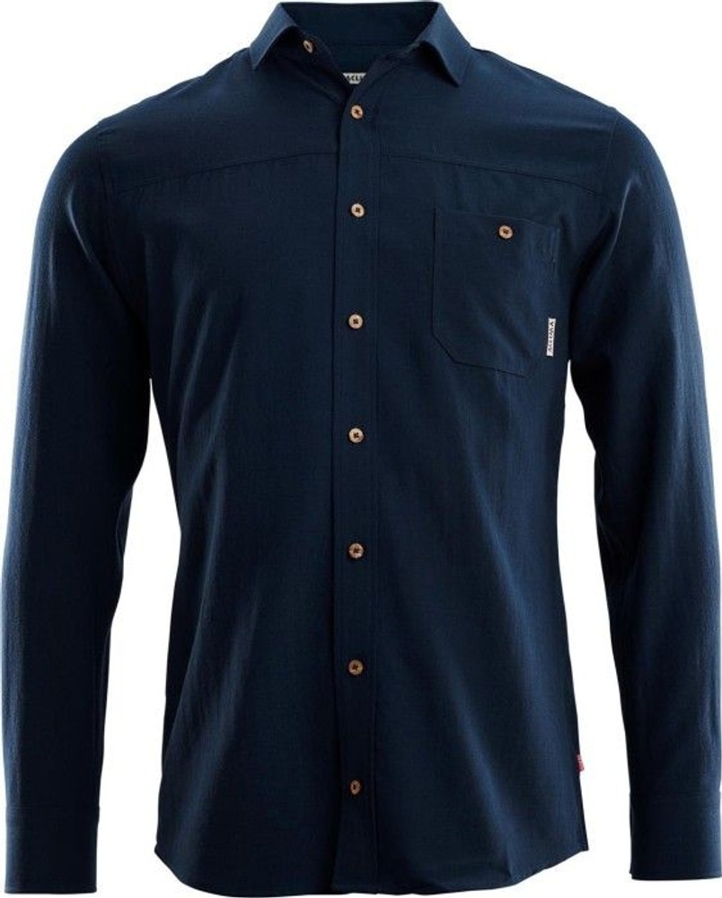 Woven Wool Shirt Man Navy Blazer, view: 1
