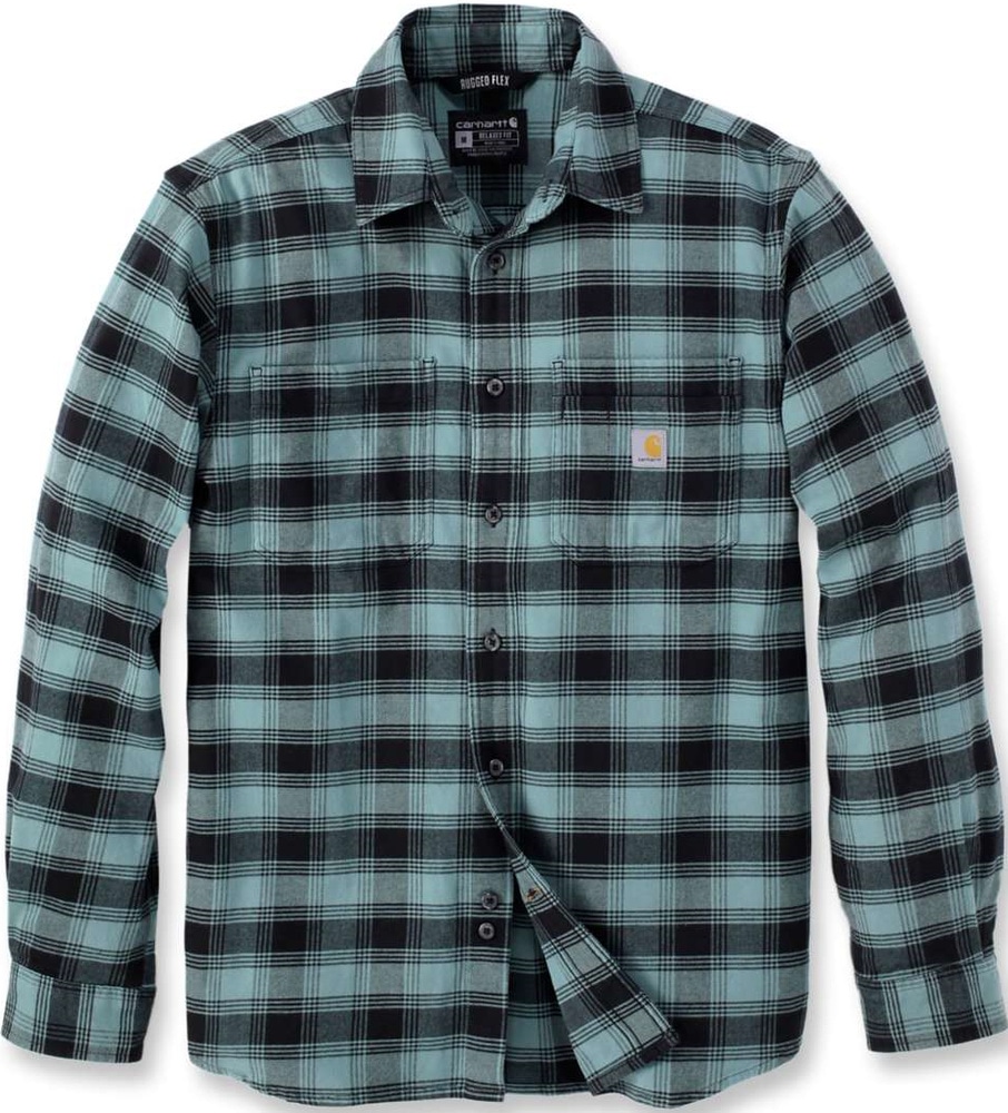 productImage: Carhartt M's Flannel L/S Plaid Shirt Sea Pine