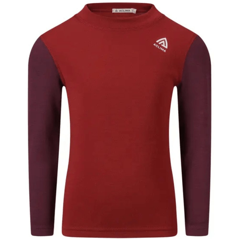 productImage: Warmwool Crew Neck Kids Red Dahlia/Fig