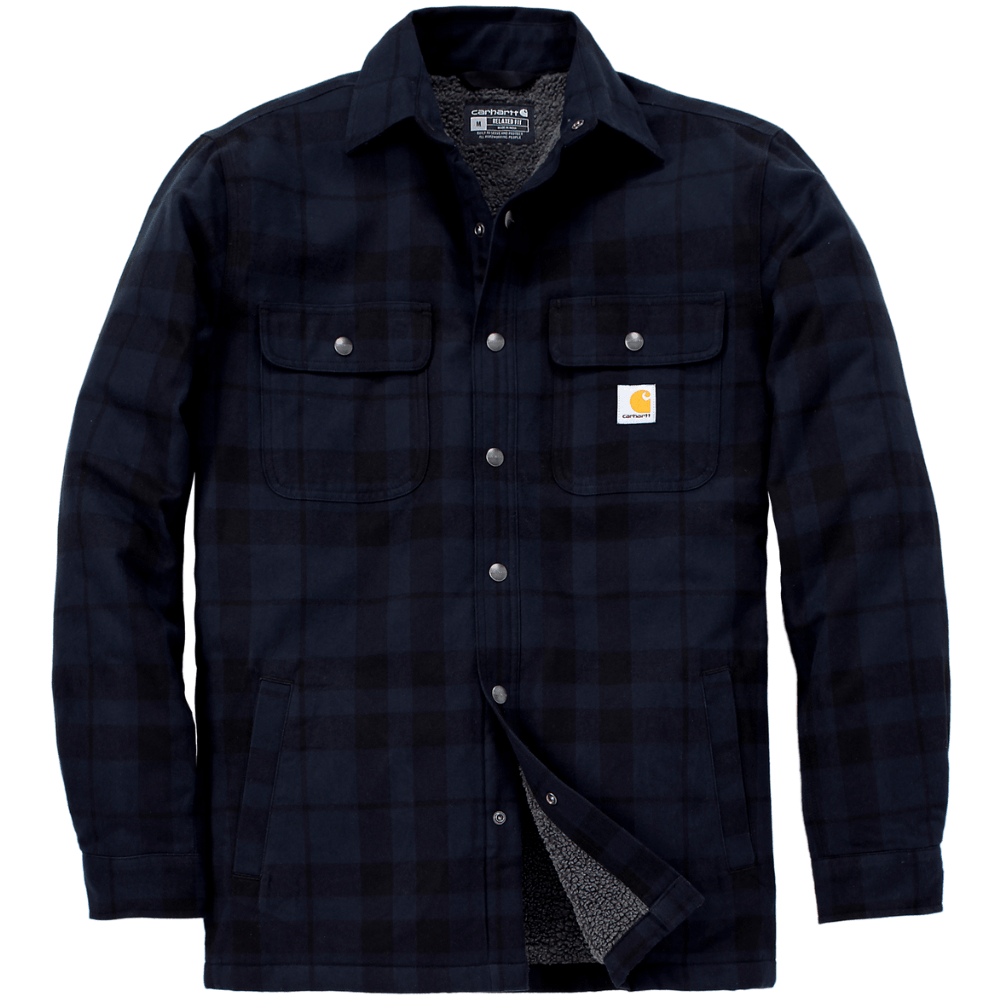 productImage: Carhartt M's Flannel Sherpa-Lined Shirt Jacket Navy