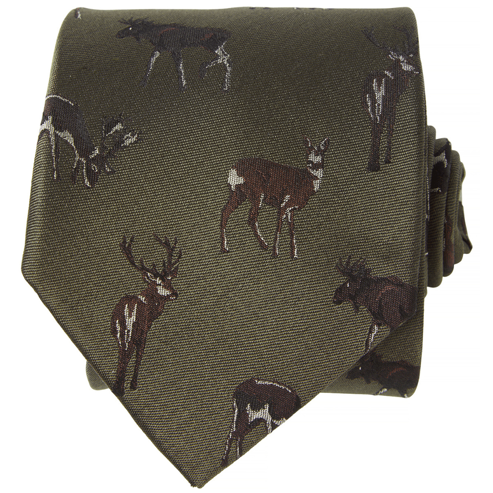 productImage: Dixter Silk Tie Rifle Green Deer
