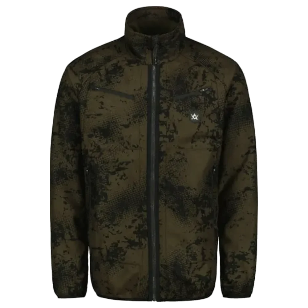 Herre Buzzard Vendbar Windblocker Fleecejakke Brown Blur/Night Green, view: 1