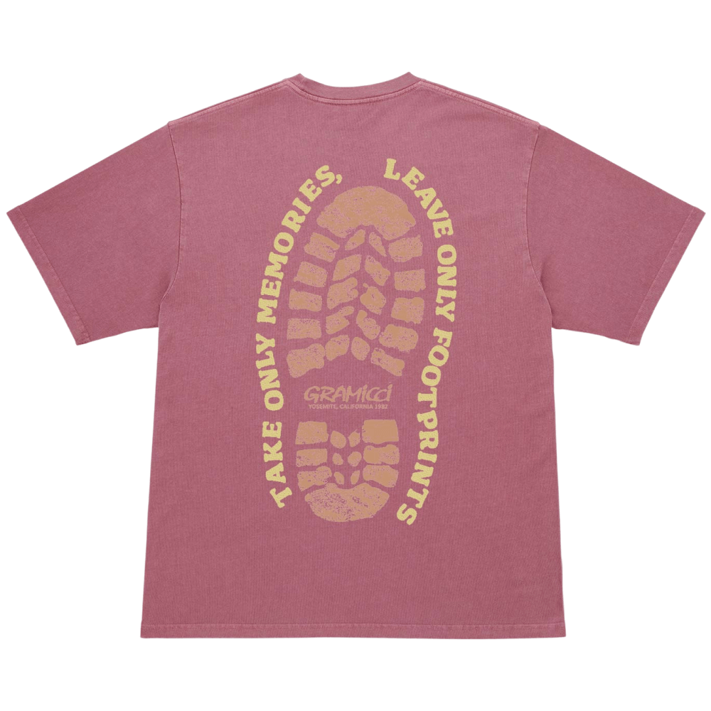 productImage: Footprints Tee Pigment Dyed Red Pigment