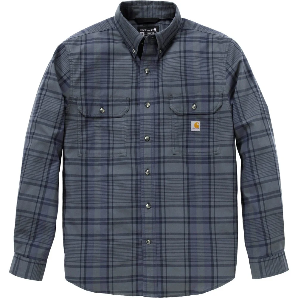 M's Fort Loose LS Plaid Shirt Navy/Deep Smoke Blue, view: 1