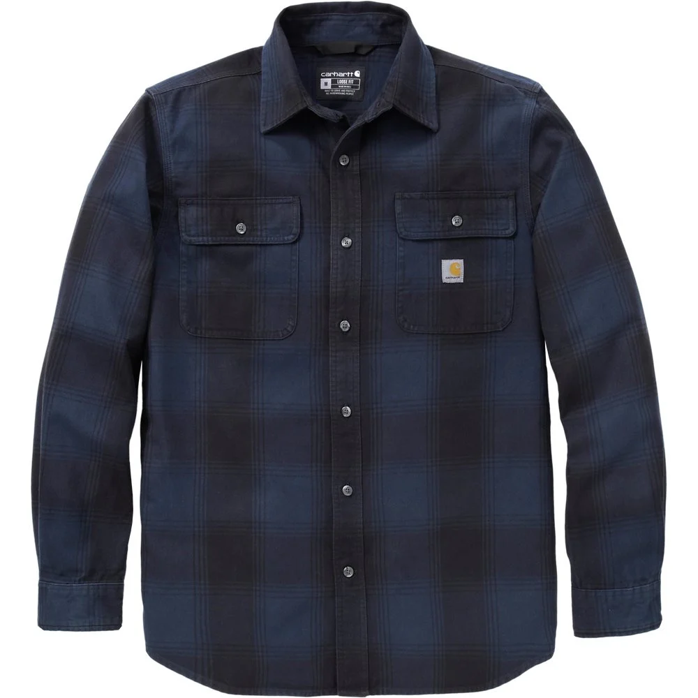 M's Hubbard Loose LS Plaid Shirt Deep Smoke Blue, view: 1